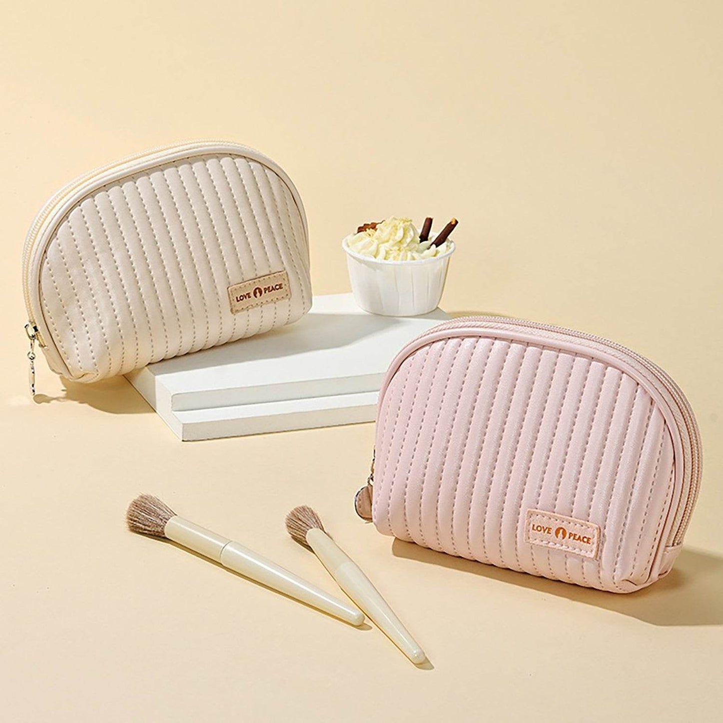 Round Leather Cosmetic Bag - My Store