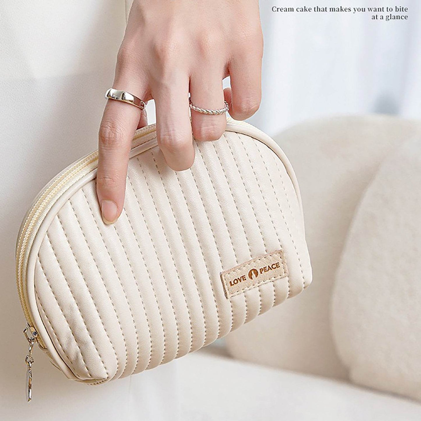 Round Leather Cosmetic Bag - My Store
