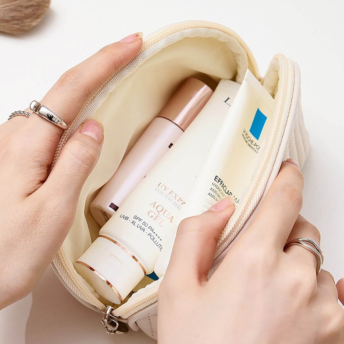 Round Leather Cosmetic Bag - My Store