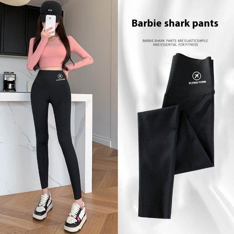 Women Autumn Winter Skinny Shark Pants Kids Casual Daily Sport Dance Thickened Trousers Winter Fashion High Waisted Sweatpants - My Store