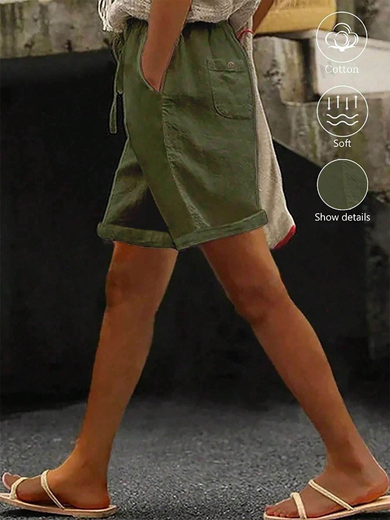Casual Drawstring Shorts With Pockets - My Store
