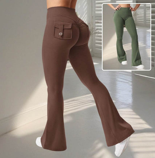 Yoga Fitness Flared Pants With Pockets - My Store
