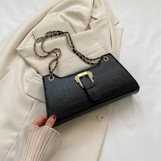 Women's Fashion Simple Chain Fashion Bag Shoulder Bag Casual Trend Crossbody Small Square Bag - My Store