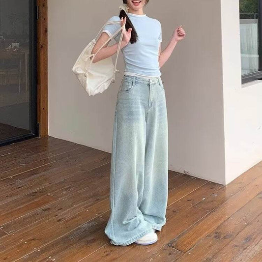 Retro Washed Wide Leg Jeans - My Store